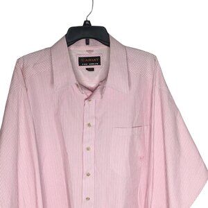 Ariat Pro Series Shirt Mens 2XL Pink Striped Button Up Western Rodeo Performance